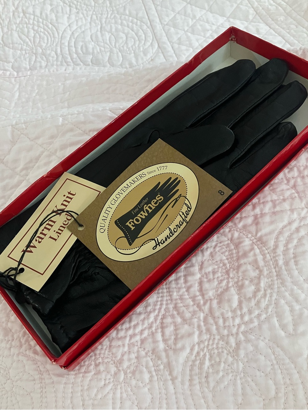 Fownes Handcrafted Black Leather Gloves